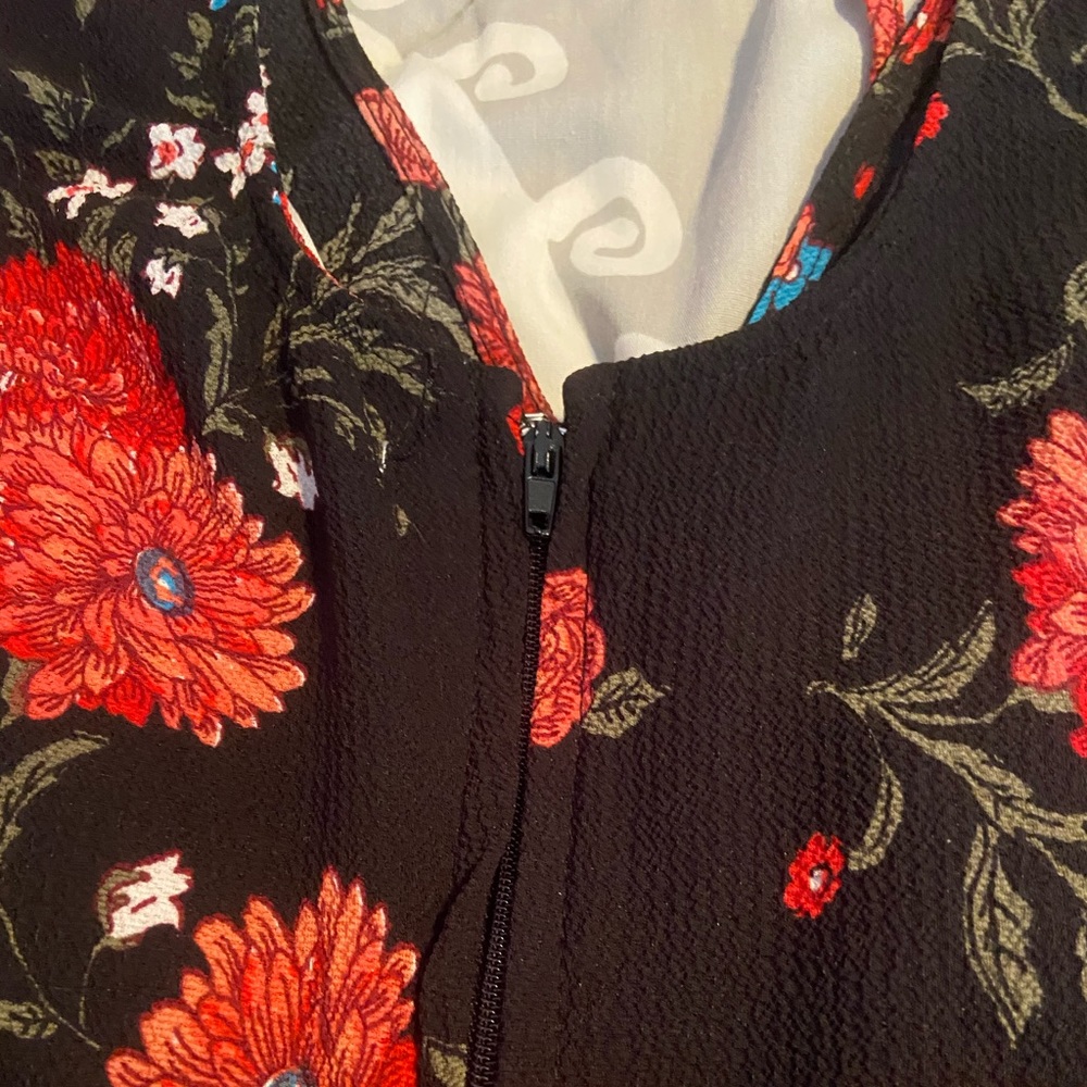 Black And Red Patterned Romper - image 3